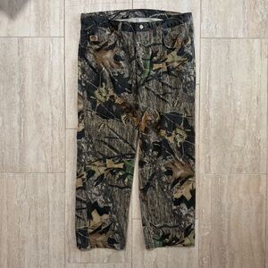 Vintage Denim Y2K 90 Camouflage Mossy Oak Diamond Cut Camo Pants Sz 38x30 Grunge